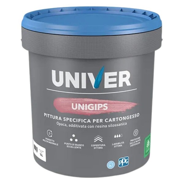 UNIGIPS - Vopsea Lavabila Alba pentru Gips-Carton