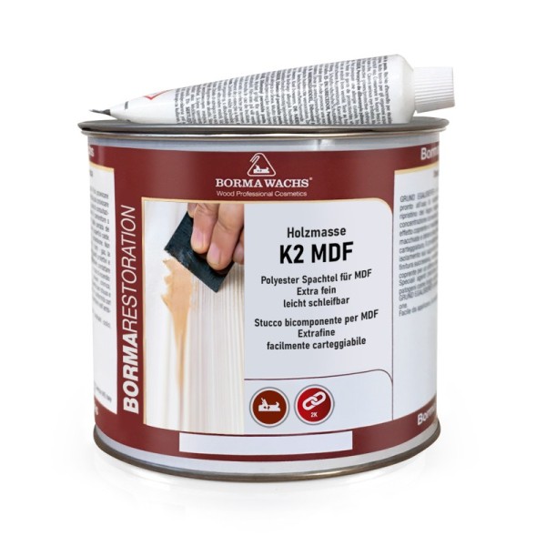 Holzmasse K2 MDF - Chit Bicomponent Extra Fin pe Baza de Solvent cu Uscare Rapida