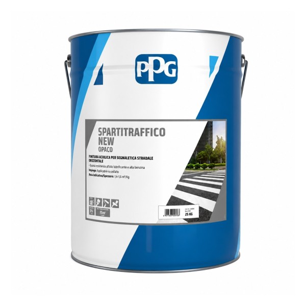 PPG SPARTITRAFFICO - Vopsea Acrilica Alba pentru Marcaje Rutiere/Stradale